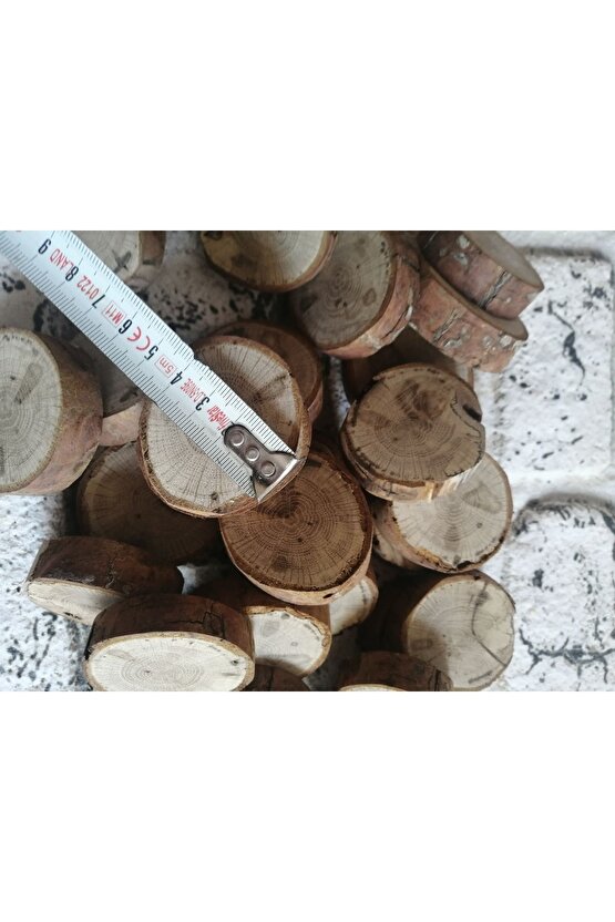 Ağaç Dilimi, 4-5 Cm Kütük Dilimi, Yuvarlak Dilim, Etkinlik Süsleri Boyama Için 10lu Set Dilim