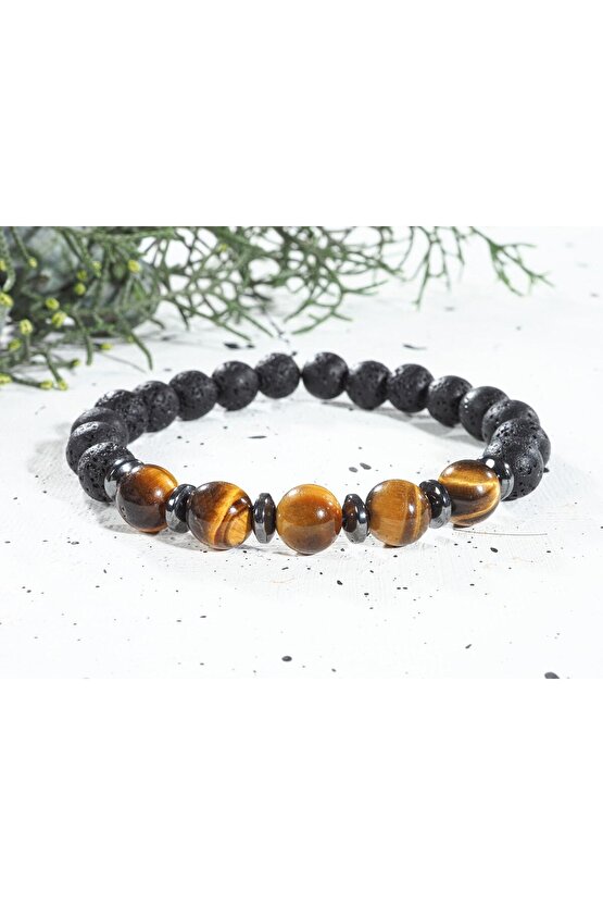 Kadın Erkek Bileklik Kaplangözü,lav Doğaltaş Bileklik