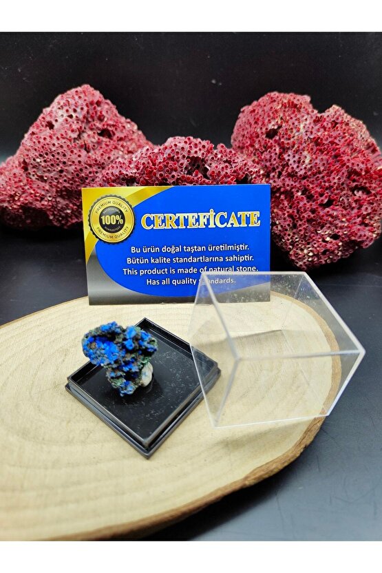 Azurit Özel Kutusunda Dekoratif Ham Doğal Taş (sertifikalı)