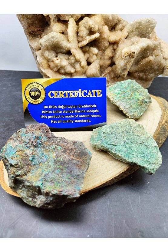 Küçük Krizokol Ham Doğal Taş Kaya Sertifikalı