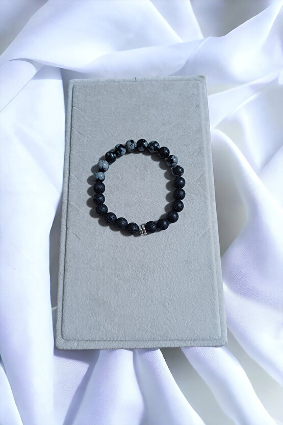 DOĞAL TAŞ - KARLI OBSİDYEN - LAV - SAFLIK TAŞI ( RUH BEDEN ZİHİN DENGE )( 18-19 CM )