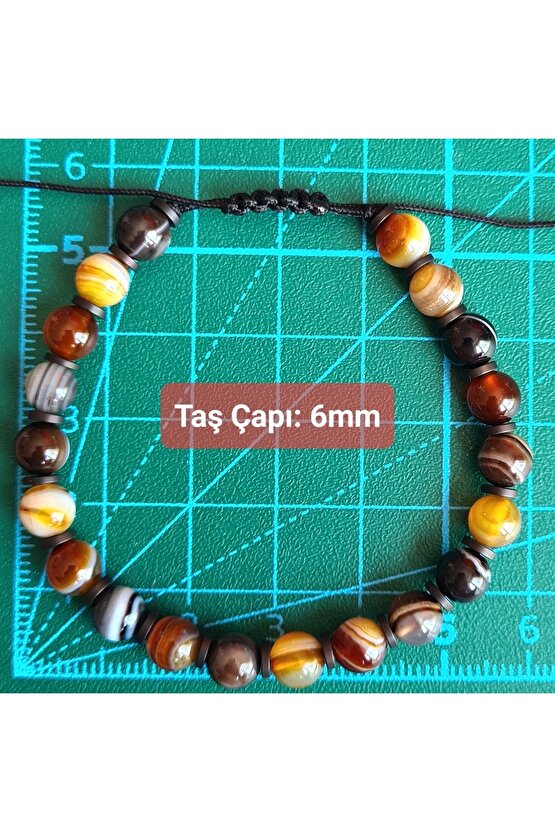 Botswana Akik Doğal Taş Bileklik (EL YAPIMI TASARIM ÜRÜNLER)