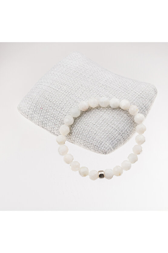 Ay Taşı Faset Kesim Bileklik-8 mm