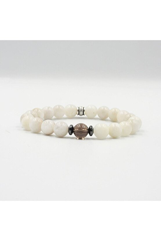 Çift Bilekliği | Doğaltaş Çift Bilekliği | Ay Taşı Ve Dumanlı Kuvars