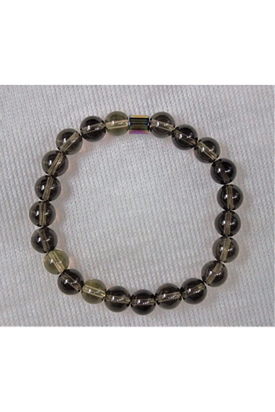 8 Mm Dumanlı Kuvars Doğaltaş Bileklik