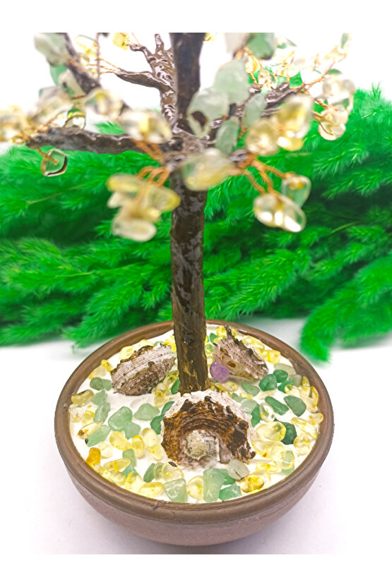 DOĞAL TAŞ AĞAÇ SAF SİTRİN-AVENTURİN (SERTİFİKALI)(HAND MADE)