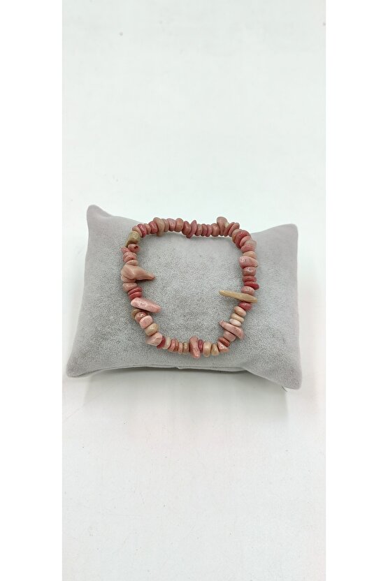 Rodonit Kırık Taş Doğal Taş Kadın Bileklik