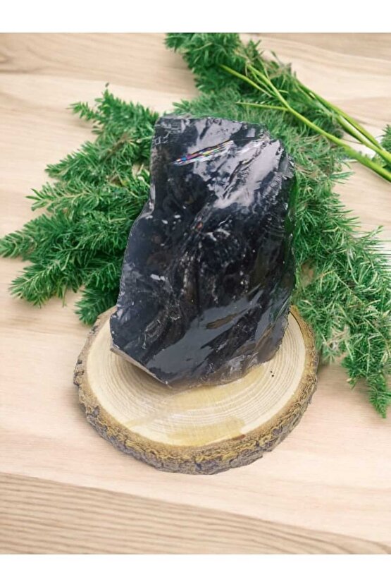 BLACK OBSİDYEN DOĞAL TAŞ STANDLI (SERTİFİKALI)