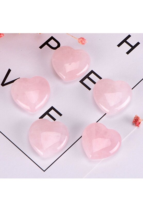 Kalp Pembe Kuvars Zincirli Kolye