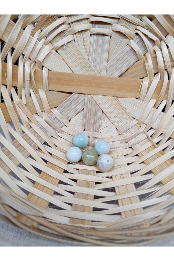 5 Adet Amazonit Doğal Taş Boncuk (8 MM)