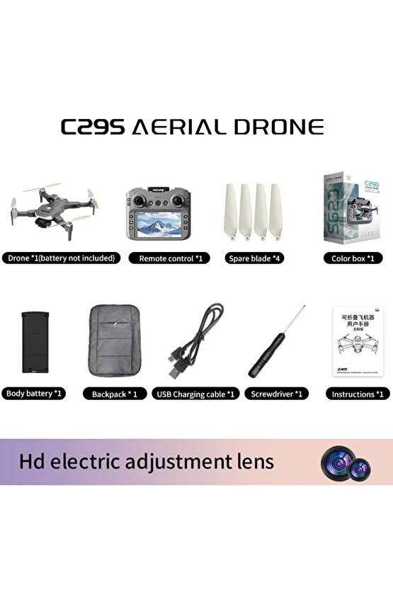 GPS Lİ DRONE EKRANLI UZAKTAN KUMANDA APP DESTEKLİ QUADCOPTER BRUSHLESS MOTOR 4K KAMERA