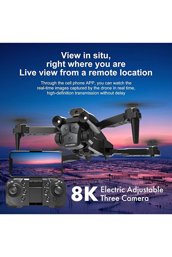 ÇİFT KAMERA DRONE UZAKTAN KUMANDA APP DESTEKLİ QUADCOPTER TEK TUŞ İNİŞ KALKIŞ