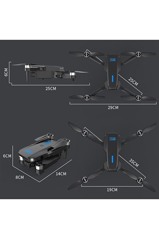 ÇİFT KAMERA VE BATARYALI DRONE UZAKTAN KUMANDALI APP DESTEKLİ BRUSHLESS MOTOR QUADCOPTER OPTİK DURUŞ