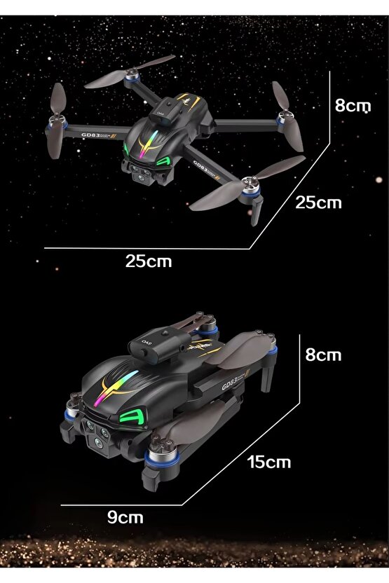 ÇİFT KAMERA VE BATARYALI DRONE UZAKTAN KUMANDALI APP DESTEKLİ QUADCOPTER TEK TUŞ İLE İNİŞ KALKIŞ