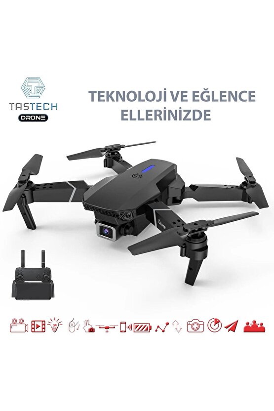 720P KAMERALI DRONE E88 KATLANABİLİR UZAKTAN KUMANDALI APP DESTEKLİ QUADCOPTER