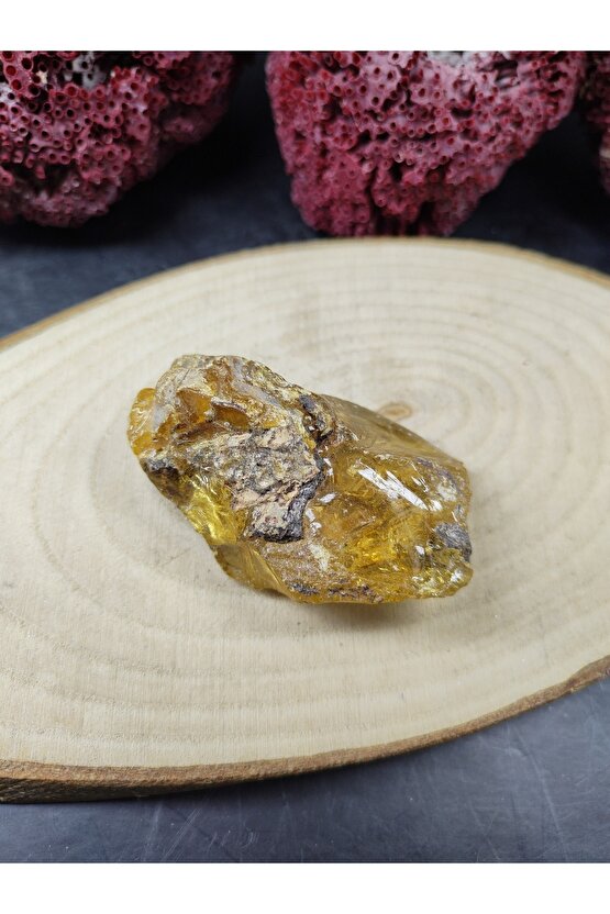 Kehribar Ham Doğal Taş Kaya Sertifikalı