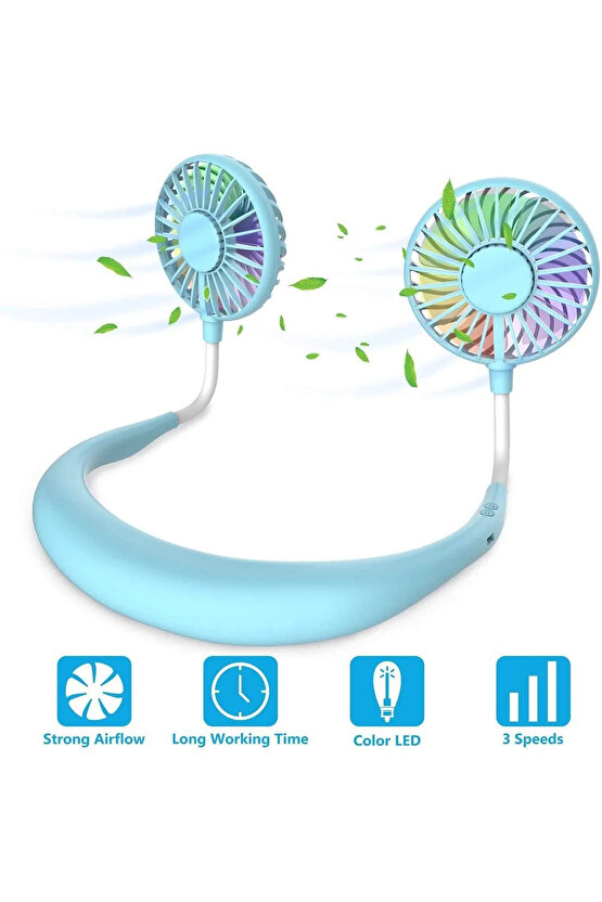 Giyilebilir Kablosuz Şarjlı Taşınabilir Mini Fan Vantilatör