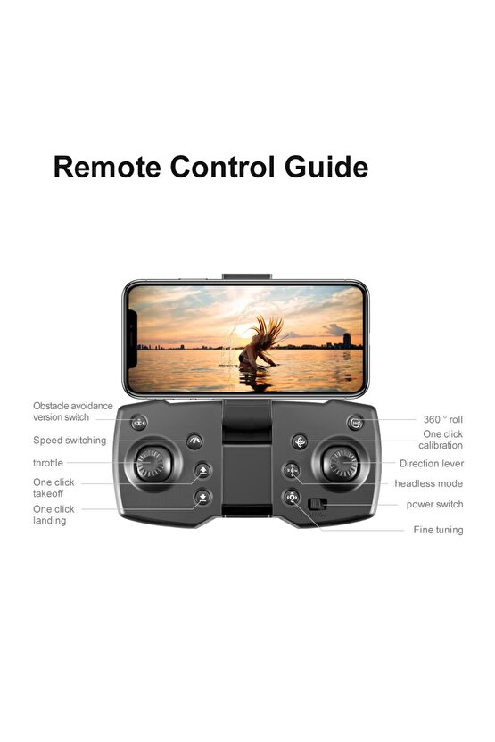 ÇİFT KAMERA VE BATARYALI DRONE UZAKTAN KUMANDA APP DESTEKLİ QUADCOPTER TEK TUŞ İNİŞ KALKIŞ