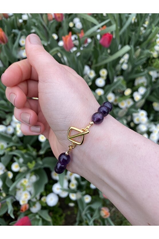 Doğal Taş Bileklik (AMETİST VE SİTRİN TAŞI)