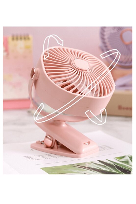 ŞARJLI FAN MANDALLI 360 DERECE AYARLANABİLİR VANTİLATÖR TAŞINABİLİR KLİPSLİ SERİNLETİCİ FAN