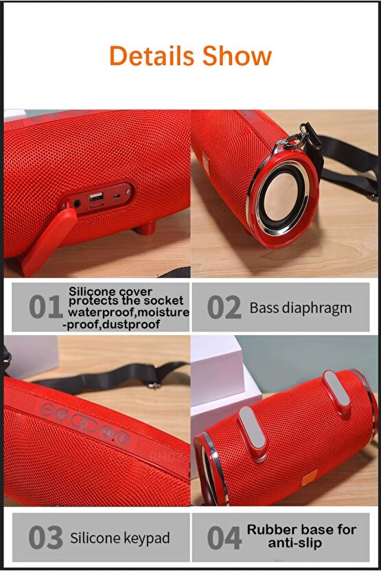 BLUETOOTH SPEAKER ŞARJLI KABLOSUZ HOPARLÖR PARTY BOX SES BOMBASI