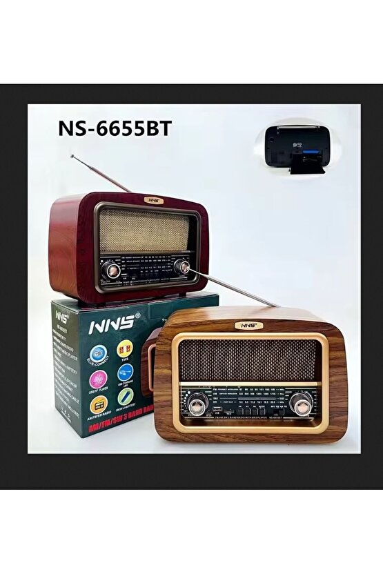 NOSTALJİK RADYO BLUETOOTH SPEAKER ŞARJLI SD KART USB GİRİŞLİ MP3 ÇALAR KABLOSUZ HOPARLÖR