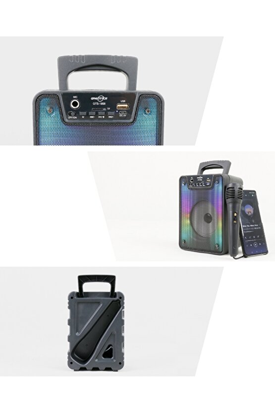 BLUETOOTH SPEAKER KABLOSUZ ŞARJLI HOPARLÖR LED IŞIKLI PARTY BOX MİKROFONLU SES BOMBASI