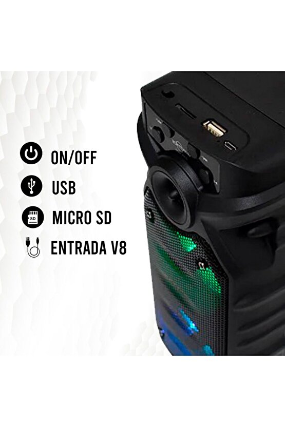 BLUETOOTH SPEAKER KABLOSUZ ŞARJLI HOPARLÖR LED IŞIKLI PARTY BOX