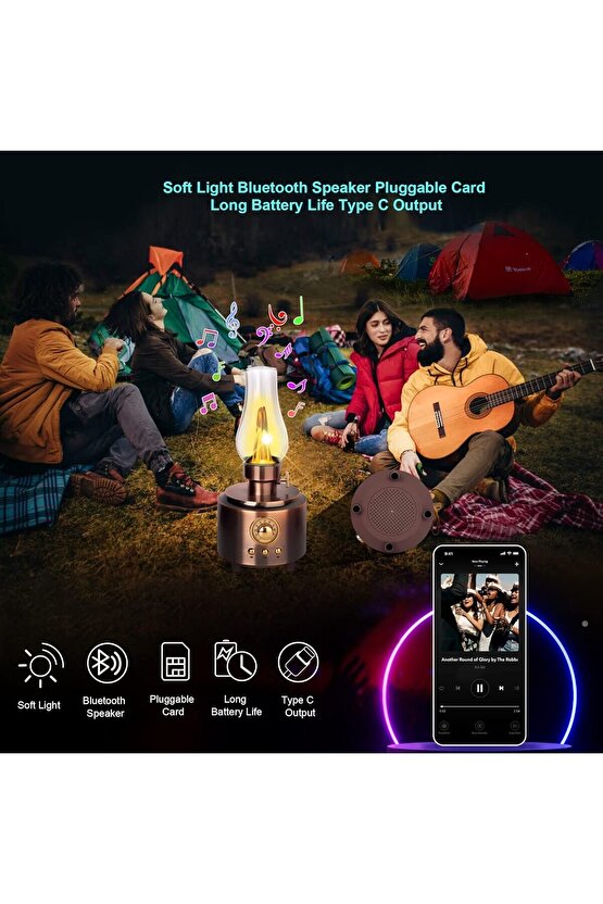C210 NOSTALJİK GAZ LAMBASI BLUETOOTH SPEAKER KABLOSUZ ŞARJLI HOPARLÖR GECE LAMBASI