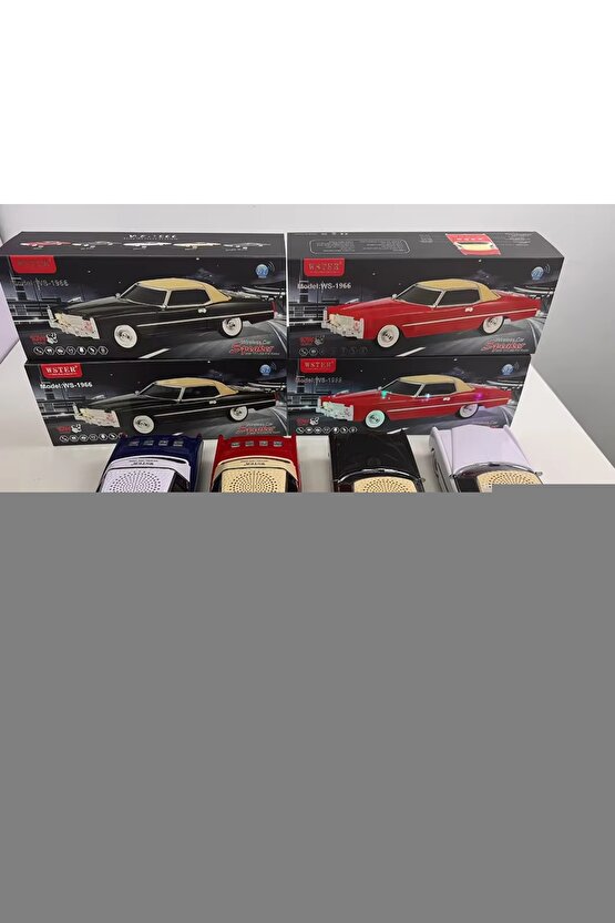 CHEVROLET NOSTALJİK ARABA BLUETOOTH SPEAKER ŞARJLI LED IŞIKLI KABLOSUZ HOPARLÖR FM SD KART USB