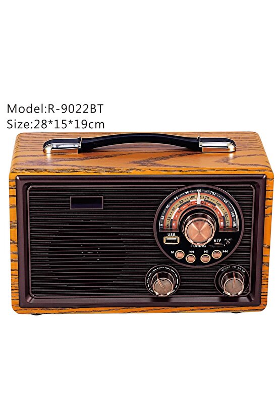 NOSTALJİK RADYO BLUETOOTH SPEAKER ŞARJLI SD KART USB GİRİŞLİ MP3 ÇALAR KABLOSUZ HOPARLÖR