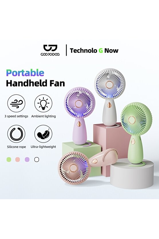 ŞARJLI EL FANI MİNİ VANTİLATÖR 3 HIZ KADEMELİ HAVA SOĞUTUCU SERİNLETİCİ MİNİ KLİMA