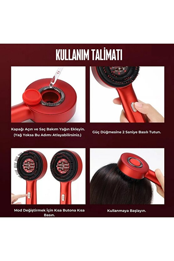 ŞARJLI MASAJ TARAĞI KAFA DERİSİ SAÇ BAKIM VE MASAJ TARAĞI BAKIM YAĞI HAZNELİ