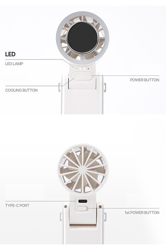 ŞARJLI EL FANI LED GÖSTERGELİ MİNİ KLİMA SERİNLETİCİ VANTİLATÖR BOYUN ASKI İPLİ KATLANABİLİR