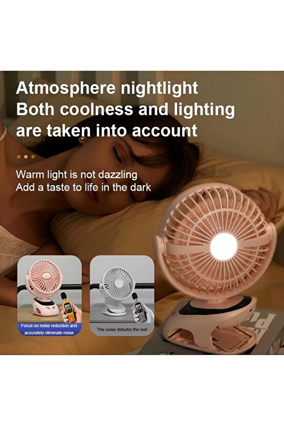 MANDALLI ŞARJLI FAN MİNİ KLİMA VANTİLATÖR EV ARAÇ BEBEK ARABASI LED EKRANLI SERİNLETİCİ FAN