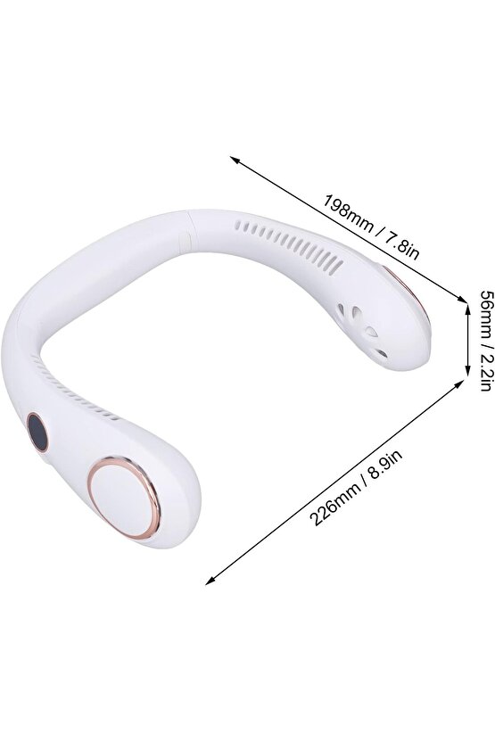 BOYUNA TAKILAN FAN MİNİ KLİMA SERİNLETİCİ VANTİLATÖR LED EKRANLI 3 SEVİYE ŞARJLI BOYUNLUK FAN