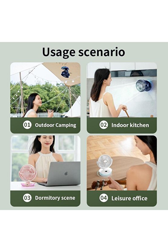 ŞARJLI MASAÜSTÜ MİNİ KLİMA SERİNLETİCİ FAN RGB LED IŞIKLI VANTİLATÖR ASKILI FAN