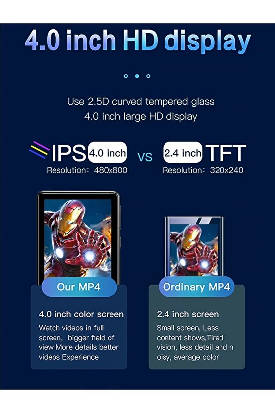 WİFİ MP3-MP4 PLAYER 4 İNÇ EKRANLI 16GB ANDROİD MÜZİK ÇALAR