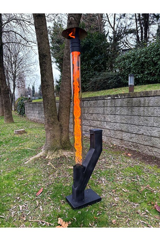 FÜZE TİPİ PELET SOBASI CAM SOBA ROKET SOBA BAHÇE CAM BALKON KIŞ BAHÇESİ CAFE RESTORAN KAMP TİPİ YENİ