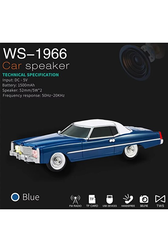 CADİLLAC ELDORADO NOSTALJİK ARABA ŞEKLİNDE BLUETOOTH SPEAKER ŞARJLI KABLOSUZ HOPARLÖR