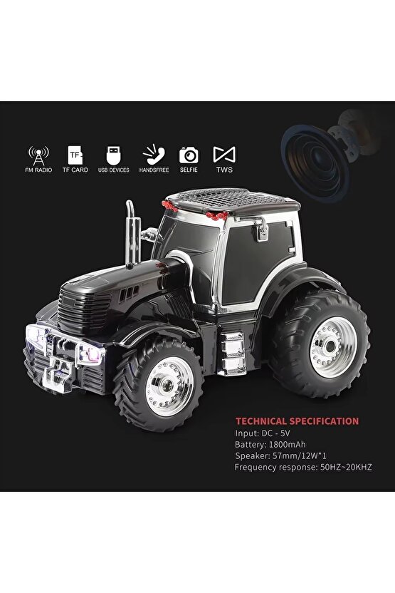 TRAKTÖR ŞEKLİNDE BLUETOOTH HOPARLÖR ŞARJLI KABLOSUZ SPEAKER FM SD KART USB
