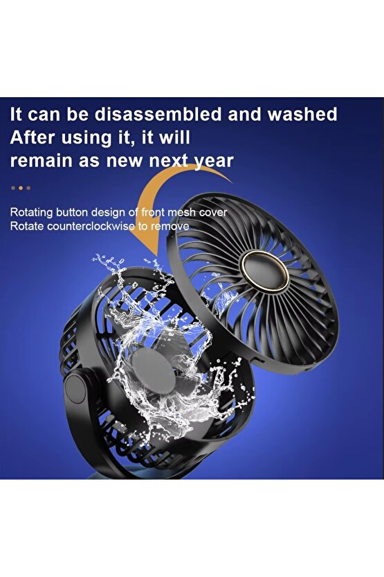 MANDALLI ŞARJLI FAN MİNİ KLİMA VANTİLATÖR EV ARAÇ BEBEK ARABASI LED EKRANLI SERİNLETİCİ FAN