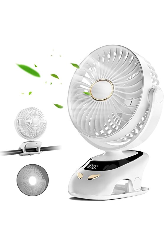 MANDALLI ŞARJLI FAN MİNİ KLİMA VANTİLATÖR EV ARAÇ BEBEK ARABASI LED EKRANLI SERİNLETİCİ FAN