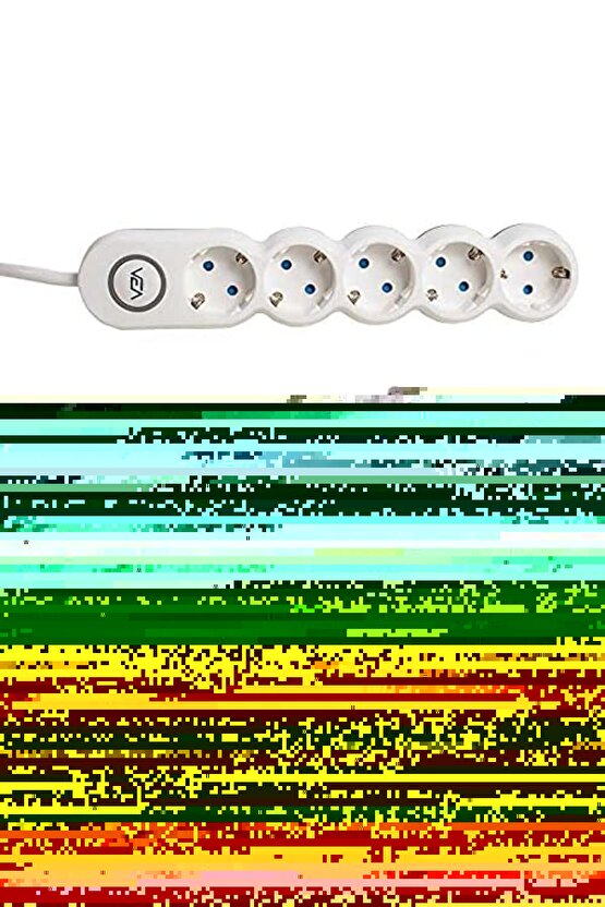 bezless VEA VE-2S5S 5Lİ KABLOLU ANAHTARLI 2 METRE GRUP PRİZ 1027645