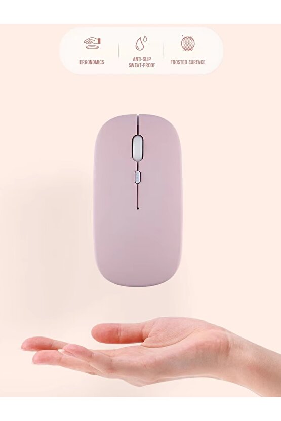 ŞARJLI MOUSE 2.4GHZ USB WİRELESS VE BLUETOOTH LU SESSİZ FARE İOS ANDROİD TABLET TELEFON UYUMLU