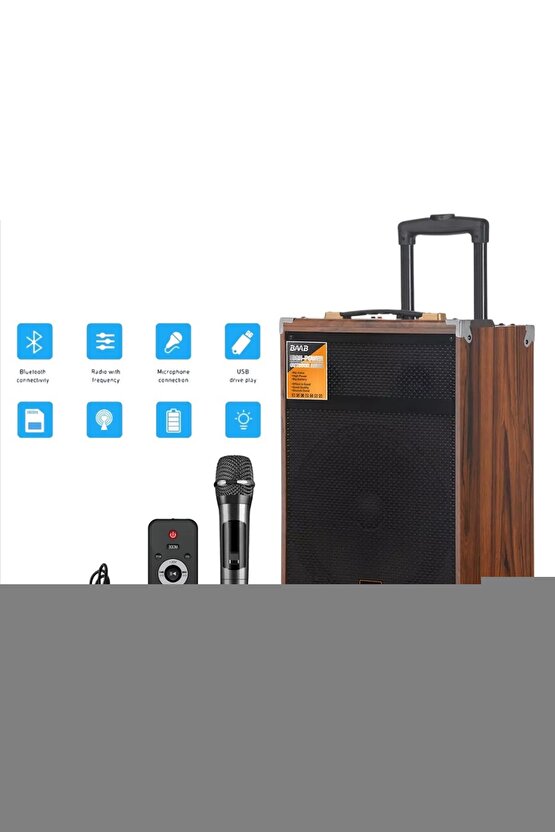 MİKROFONLU BLUETOOTH SPEAKER LED IŞIKLI KARAOKE HOPARLÖR SD KART USB AUX BÜYÜK BOY HOPARLÖR