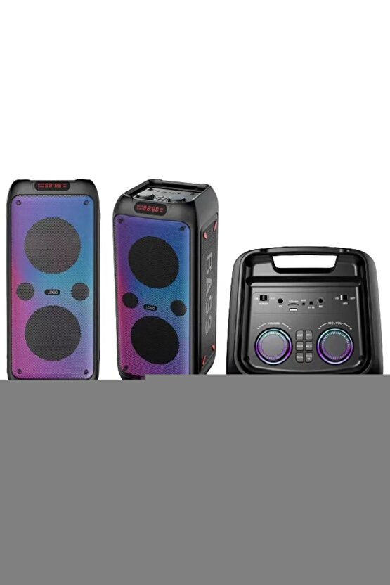 BLUETOOTH HOPARLÖR 30W KABLOSUZ KARAOKE ÇİFT MİKROFONLU ŞARJLI KABLOSUZ SPEAKER