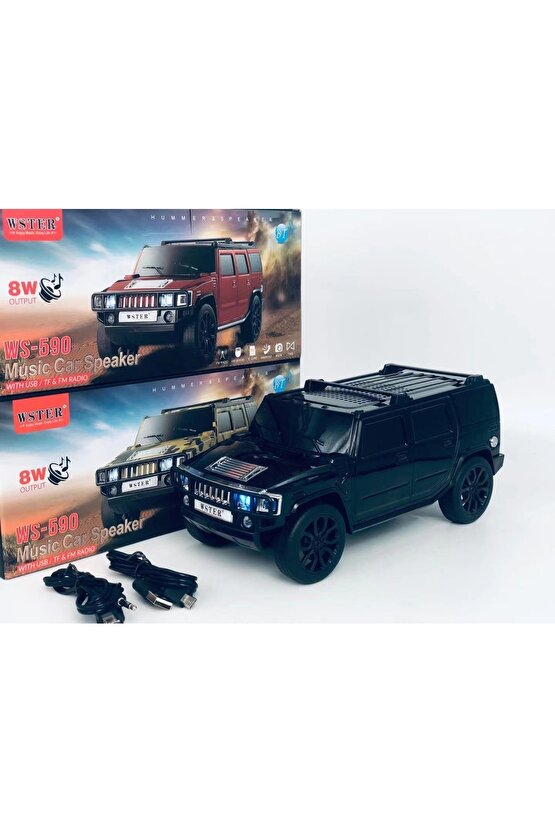 Ws-590 Hummer Oto Tasarımlı Bluetooth Hoparlör Sd Kart Usb Fm Radyolu Kablosuz Speaker