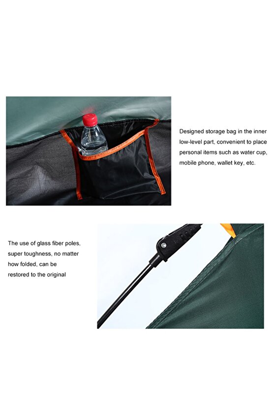 6 Kişilik Otomatik Kurulum Çift Katman Çadır Kamp Balık Ve Çocuk Oyun Çadırı 220cmx250cmx160cm