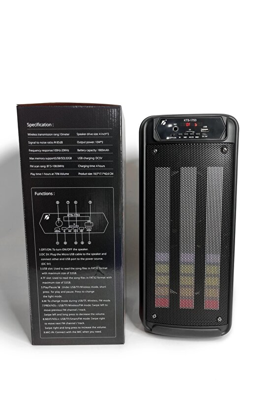 Led Işıklı Bluetooth Speaker Kablosuz Hoparlör Sd Kart Usb Girişli Fm Radyolu